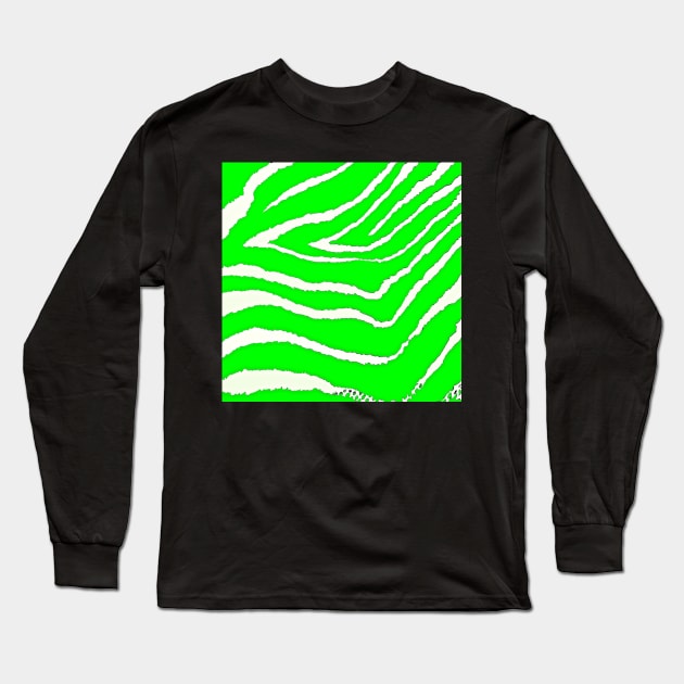 Zebra Green Animal Pring Long Sleeve T-Shirt by Overthetopsm